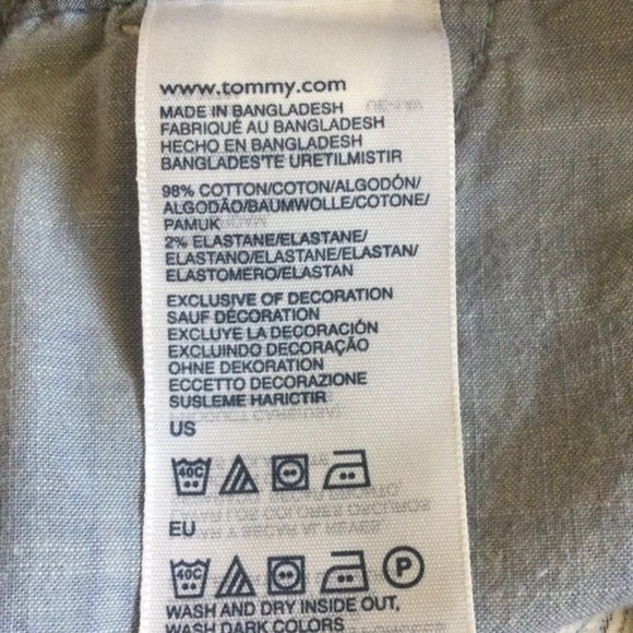 TOMMY Hilfiger Navy & White Pinstripe  Cropped‎ Cuffed Cropped Pants Size 4 - Picture 9 of 11